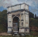 1933 &quot;Arco di Tito&quot;  olio su tavoletta cm 34x25