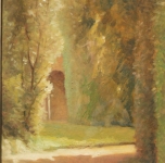 anni '30, seconda metà; Angolo del Giardino Scotto, olio su cartone, cm. 44x35