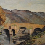 1937 Il Ponte della Figuretta (sulla via di S.Giuliano), olio si tela cm 49x70