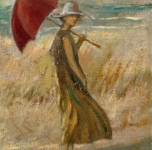 1920 ca  Sulle dunette (olio su cartone  cm 23,5x18,5)