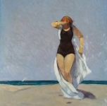 1936 Sulla spiaggia, olio su tavola, cm 35x27