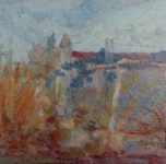 1920 ca  Paese melanconico (olio su cartone)