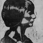 1916  Ritratto della sorella Margherita  (xilografia cm  27,5x25)