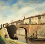 1932  Vecchio Ponte a Piglieri (Fosso dei Navicelli. Olio su tavola cm 47x58  Fondazione Cassa di Risparmio di Pisa)